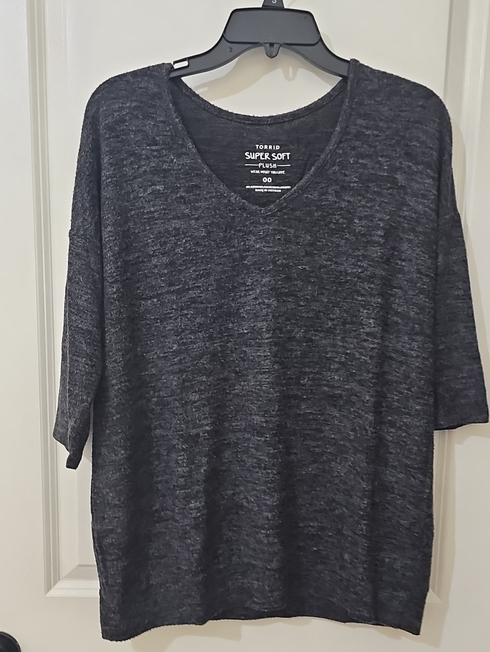 Torrid Charcoal V-Neck Super Soft Top